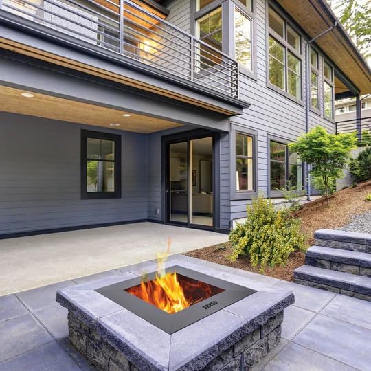 Breeo Zentro Stainless Steel Fire Pit Insert - Smokeless Firepit Ring Insert for Outdoor Fire Pit - for Outside Block, Stone, & Concrete Backyard Firepit Surrounds - Lid Included - Square 24"-VerdiqueGarden