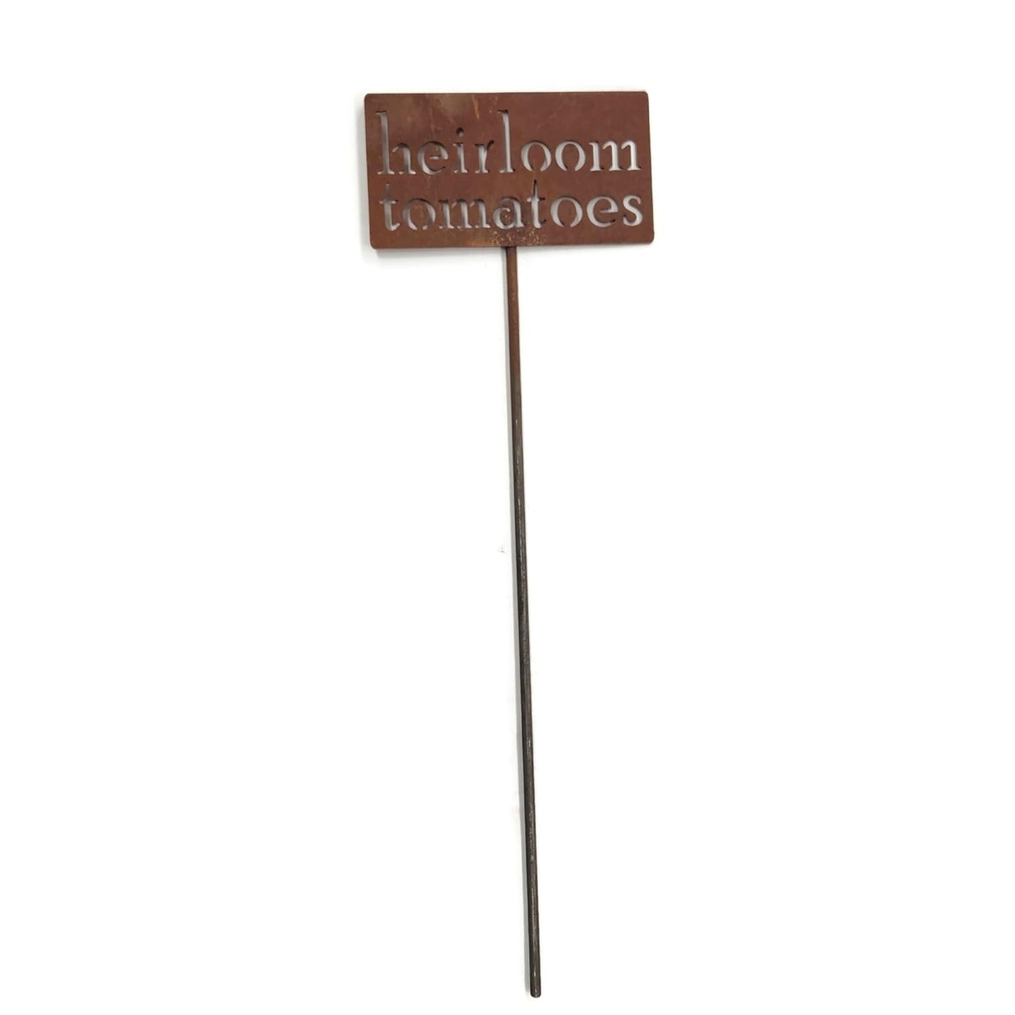 Classic Metal Garden Markers 19 Inches Tall (heirloom tomatoes, Naturally Rusted)-VerdiqueGarden