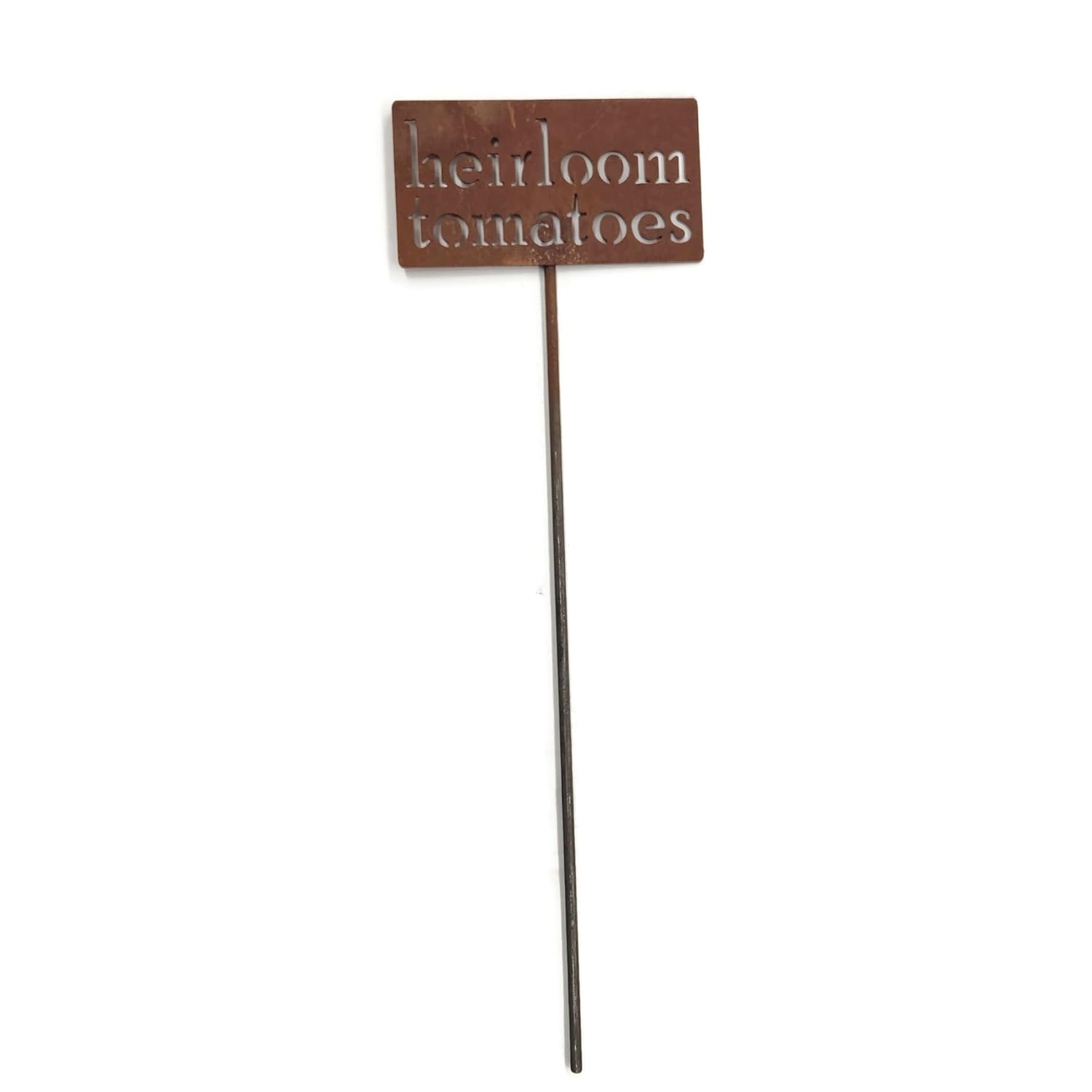 Classic Metal Garden Markers 19 Inches Tall (heirloom tomatoes, Naturally Rusted)-VerdiqueGarden