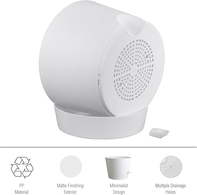 12 inch Large Self Watering Pots for Indoor Outdoor Plants, Flower Plant Pots with Mesh Drainage Holes for Garden House, Plastic Planters with Reservoir for Home, White-VerdiqueGarden