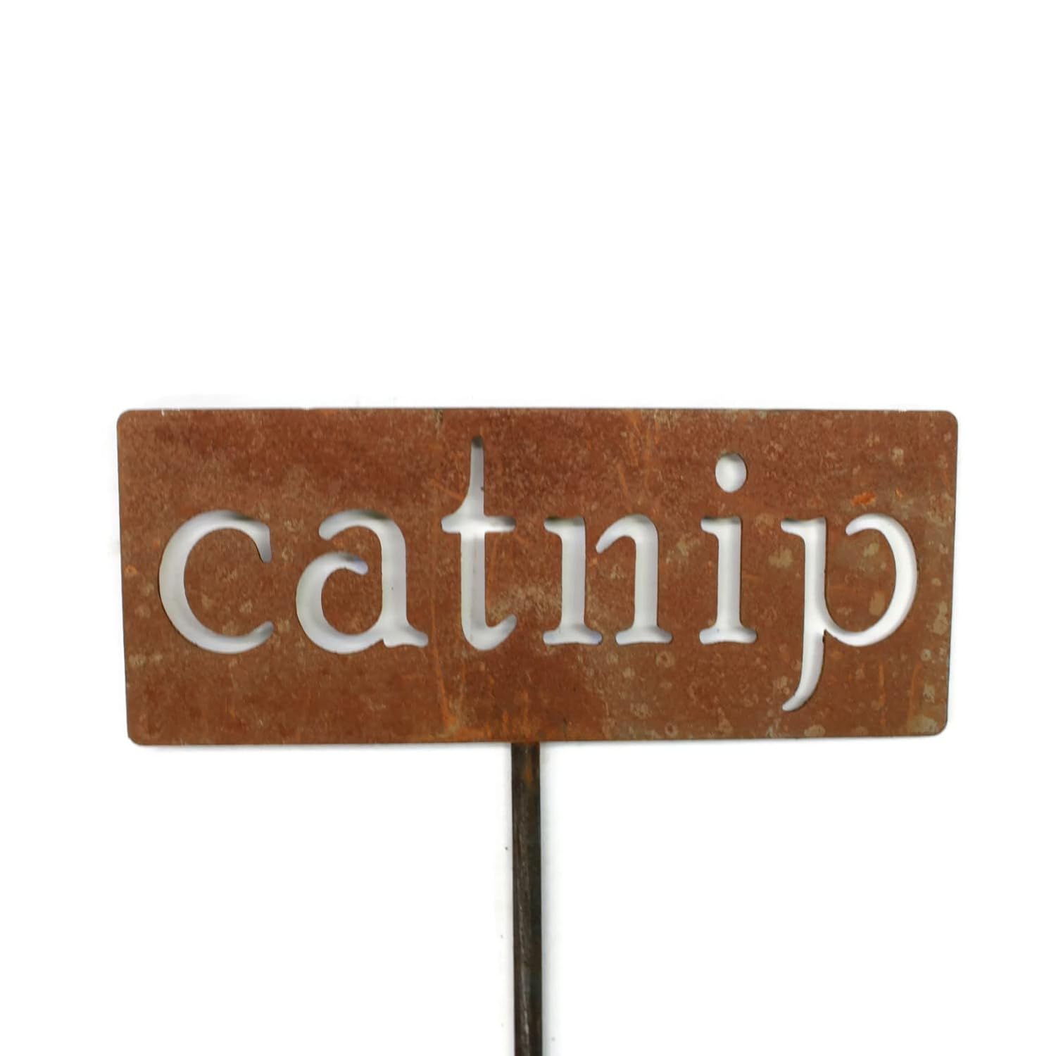 Classic Metal Garden Markers 19 Inches Tall (catnip, Naturally Rusted)-VerdiqueGarden