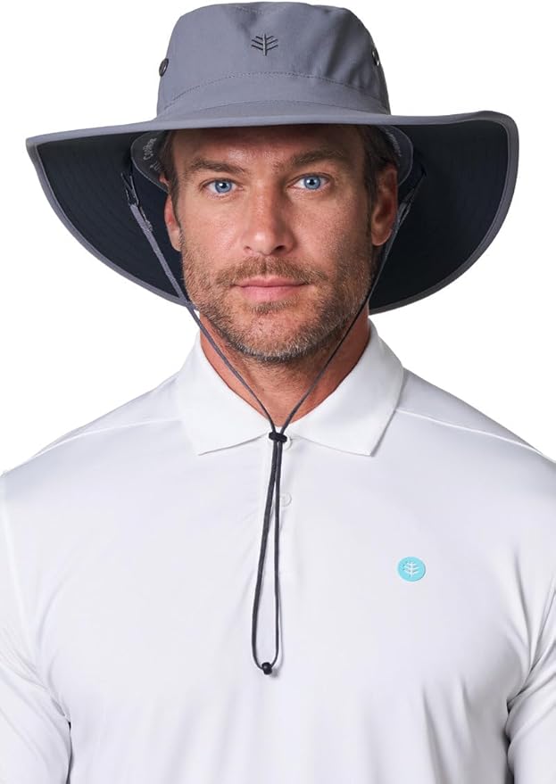 Men's Shapeable Wide Brim Hat - UPF 50 Sun Protection - Maximum Coverage on Your Next Adventure - Sun Fearless Leo Hat-VerdiqueGarden