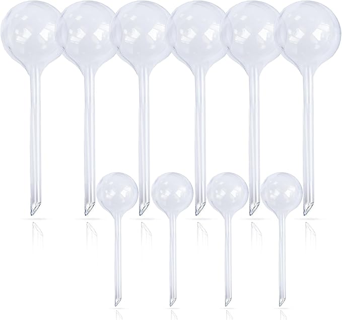 10pcs Plant Watering Devices, Planter Self Watering Globes for Home Potting, Plastic Garden Flower Plant Watering Spikes Automatic Plant Waterer System Set Suit for All Indoor Outdoor Plant-VerdiqueGarden