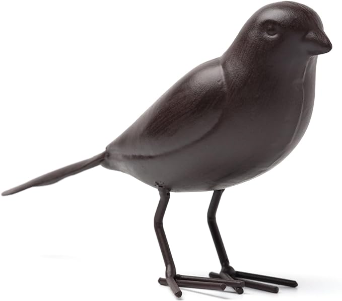 Decorative Small Nostalgia Style Cute Bird Art Iron Sculpture£¬ Figurine Home & Office & Garden Decoration, Rust/Brown (Carolina Wren)-VerdiqueGarden