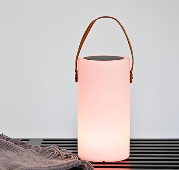 Solar Table Lamp, Portable Lamp for Outdoor/Indoor, Smart Outdoor Lantern with APP Control, RGB 8 Color Dimmable, Waterproof Cordless Lamp for Outside Patio Deck Camping-VerdiqueGarden