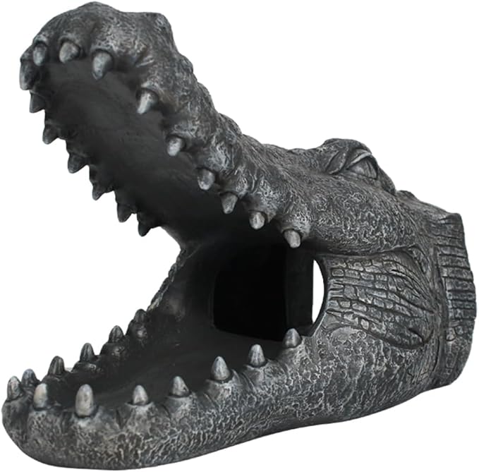 Alligator Downspout- Gutter Downspout Decorative-Funny Garden Decoration - Outdoor Splash Block Waterproof Resin Ornament for Lawn- 2""×3"" Downspout Extender Diverter, Gray-VerdiqueGarden