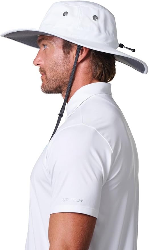 Men's Shapeable Wide Brim Hat - UPF 50 Sun Protection - Maximum Coverage on Your Next Adventure - Sun Fearless Leo Hat-VerdiqueGarden