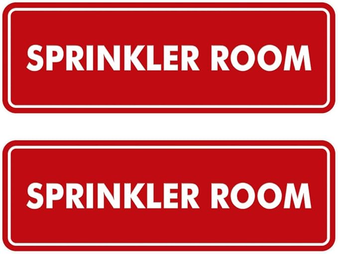 Signs ByLITA Standard Sprinkler Room Sign (Red) - Small 2 Pack-VerdiqueGarden
