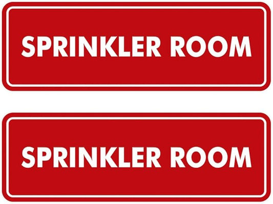 Signs ByLITA Standard Sprinkler Room Sign (Red) - Large 2 Pack-VerdiqueGarden