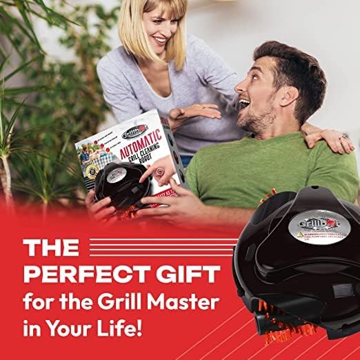 Grillbot Automatic Grill Cleaning Robot with Nylon Brushes, BBQ Grill Cleaner, Grill Brush, Grill Scraper, BBQ Accessories (Black Grillbot)-VerdiqueGarden