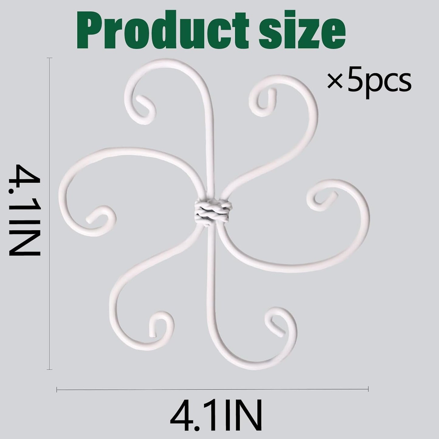 5PCS Monstera Plant Support Hook White 4.1 * 4.1 Inch – Set of 5 Durable Metal Stem Stabilizer Clips & Soft Grip Leaf Holders for Healthy Growth of Monstera & Fishbone Cactus-VerdiqueGarden