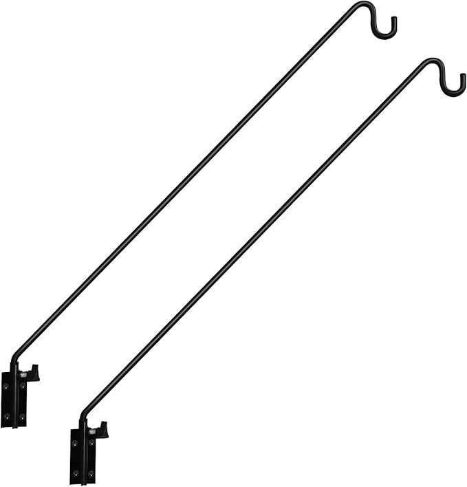 ERYTLLY 2 Packs Heavy Duty Deck Hook Wall Mounted, Extensible and Adjustable Deck Hook for Hanging Bird Feeder, Plants, Suet Baskets,Wind Chimes,Lanterns and More-VerdiqueGarden