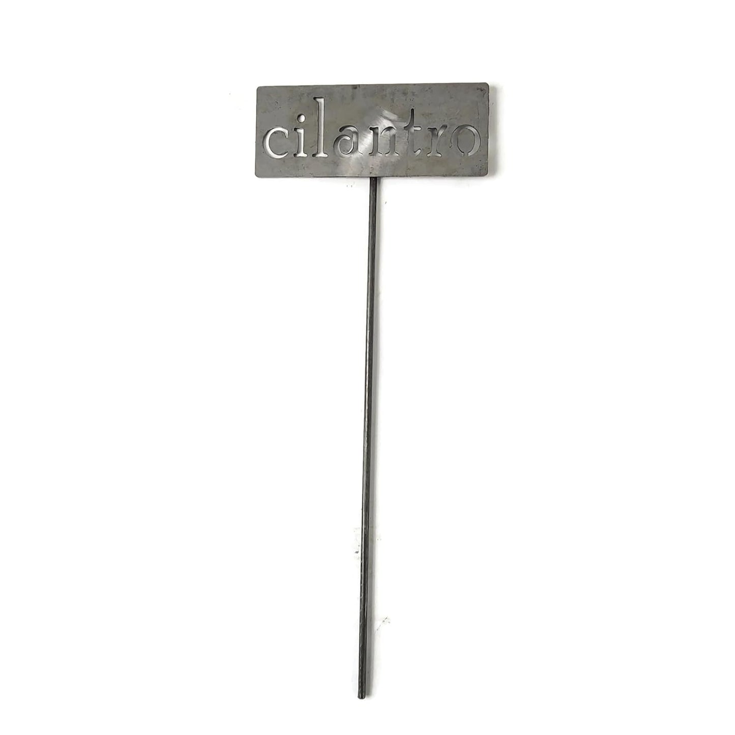 Classic Metal Garden Markers 19 Inches Tall (cilantro, Raw, Unfinished Steel (will rust with time))-VerdiqueGarden