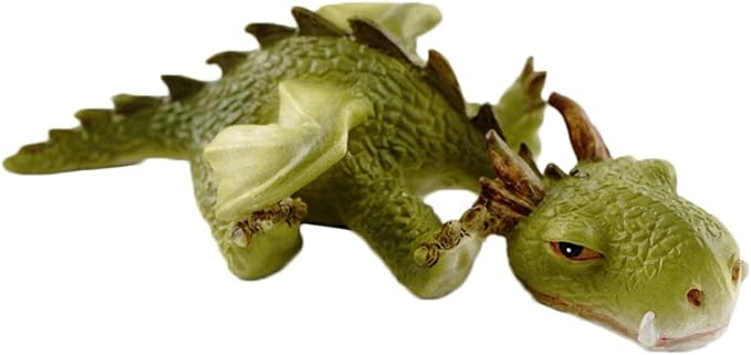 Top Collection Miniature Fairy Garden and Terrarium Statue, Sleepy Mini Dragon-VerdiqueGarden