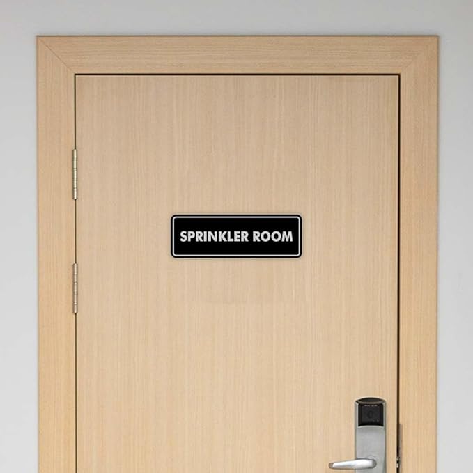 Signs ByLITA Standard Sprinkler Room Sign (Brushed Silver) - Large 2 Pack-VerdiqueGarden