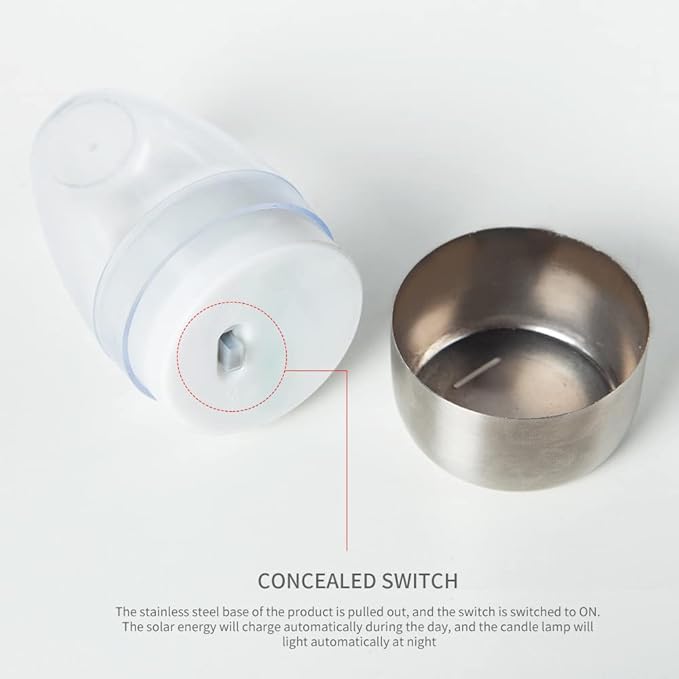 Solar Candle Lights,Flameless Candle Lights,Solar Rechargeable Tea Wax lamp,6 flameless Candle Light, Suitable for Wedding, Valentine's Day, Halloween, Christmas (Tea Light)-VerdiqueGarden