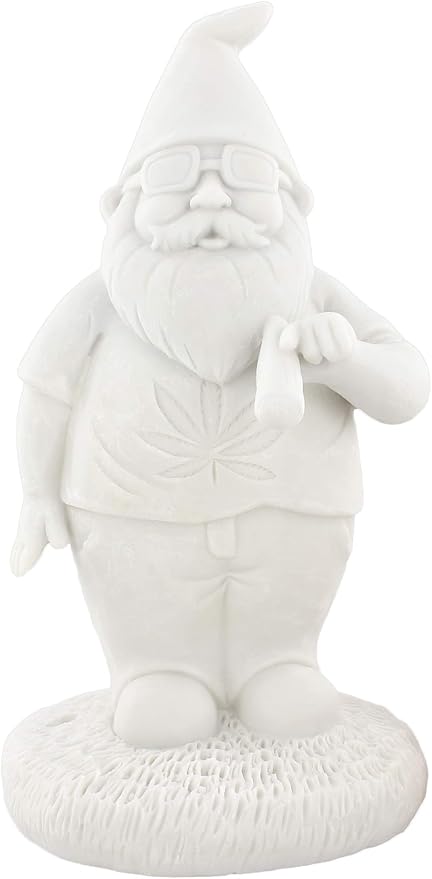 Gnometastic Gnude Gnomes - Unpainted Smoking Gnome, 8.5" Inches - DIY Paint Your Own Gnome - Funny Garden Gnomes to Paint for Adults, Outdoor or Indoor-VerdiqueGarden