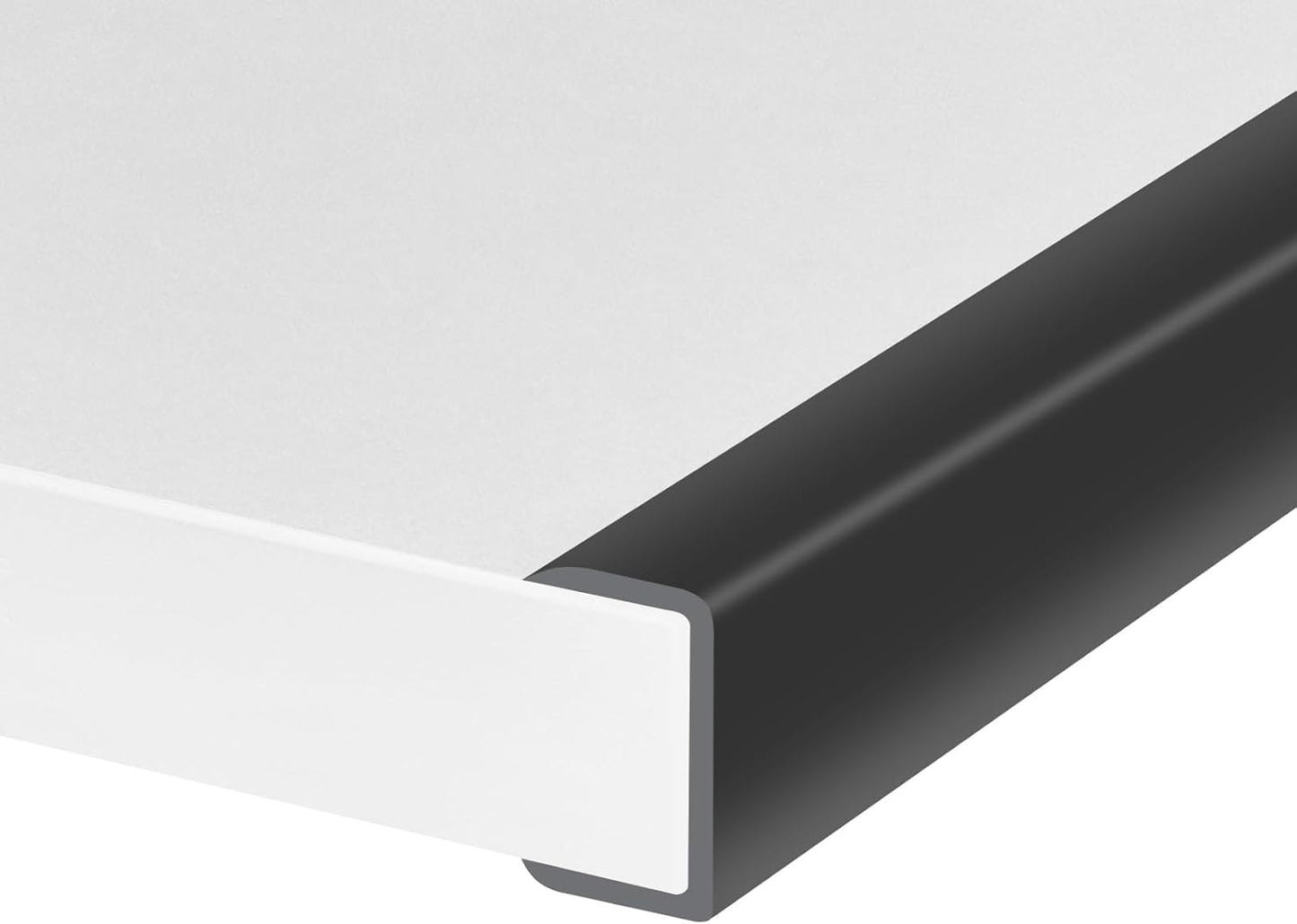 Rubber Edge Trim, Self-Adhesive U Channel Edge Protector for Plywood, Cabinet, 1-1/4" Wood Edge Banding, Flexible Furniture Repair, EPDM Material, Fit 1-1/4"(32mm), Length 10Ft, Black-VerdiqueGarden