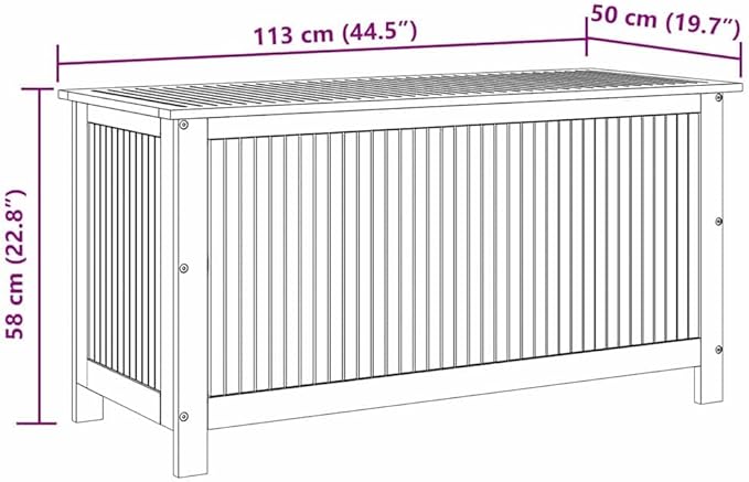 vidaXL Outdoor Storage Box - Wooden Deck Cabinet for Patio/Garden with Water-Resistant Lining, Farmhouse Style-VerdiqueGarden