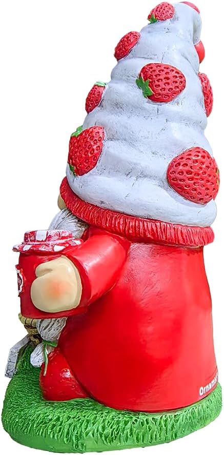 Spring & Summer-Themed Garden Statues – Adorable Outdoor Decor for Lawn, Patio & Porch (Charming Homestead Strawberry Gnome Garden Statue, 9.5" Farmhouse Style Unique Fruit Home Decor)-VerdiqueGarden