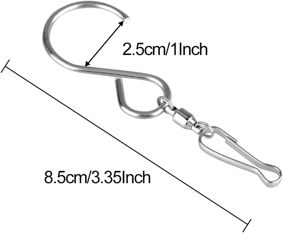 KUUQA 20 Pack Swivel Hooks Clips Wind Spinner S Hook Clips Hanging Wind Chimes Crystal Twisters Party Supplies (Silver)-VerdiqueGarden