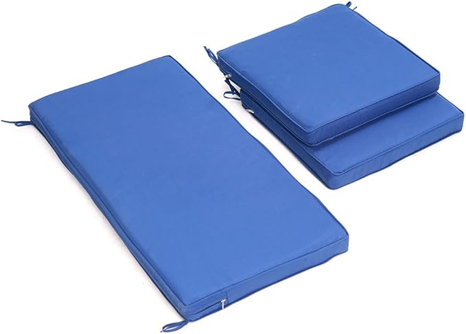 3-Pack Outdoor Patio Furniture Replacement Cushions Set–High-Elastic Sponge Cushions Fit 4-Piece Wicker Rattan Sofa, Loveseat & Chairs, 36x18x2 & 18x18x2, Waterproof, Fade-Resistant (Wine red)-VerdiqueGarden