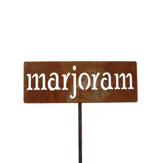 Classic Metal Garden Markers 19 Inches Tall (marjoram, Naturally Rusted)-VerdiqueGarden
