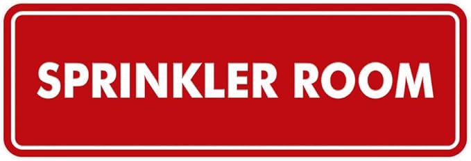 Signs ByLITA Standard Sprinkler Room Sign (Red) - Small-VerdiqueGarden