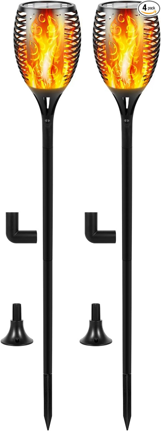 I-SHUNFA 96 LED Outdoor Waterproof Solar Torch Lights with 3 Modes—Flickering Flame, Fade Effect, or Full Brightness! Automatic On/Off Landscape Decorations and Security Lights-VerdiqueGarden