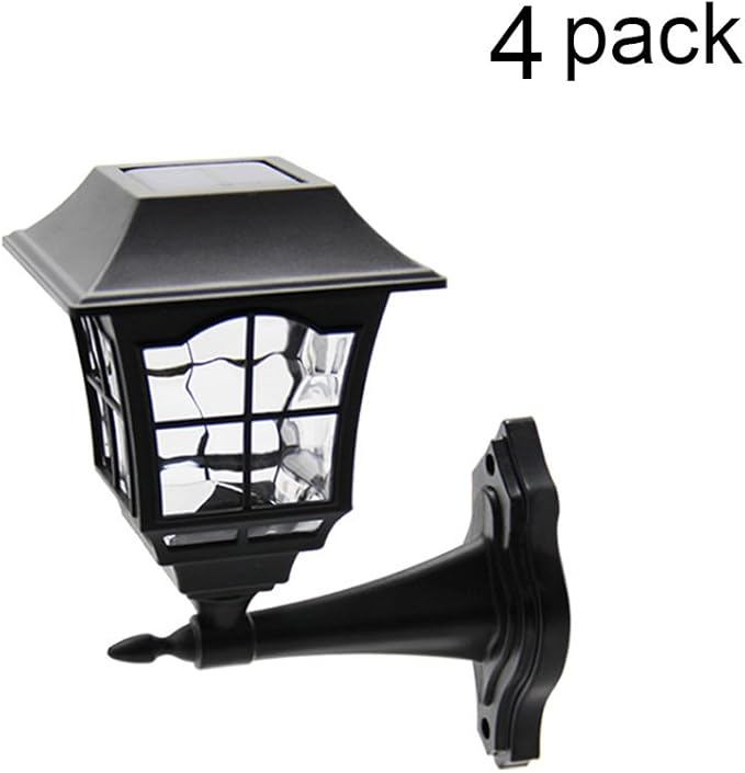 MAGGIFT 4 Pack Solar Wall Lantern Outdoor Playhouse Lights Waterproof 15 Lumens Solar Wall Sconce Light Fixture with Wall Mount Kit for Storage Shed Fence Garden Decor-VerdiqueGarden