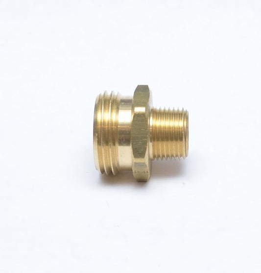 1/2" Male NPT MPT MIP to 3/4" Male GHT Garden Hose Thread Adapter Brass Fitting Fuel/Air/Water/Boat/Gas/Oil WOG House/Boat/Lawn/Power Wash/Irrigation-VerdiqueGarden