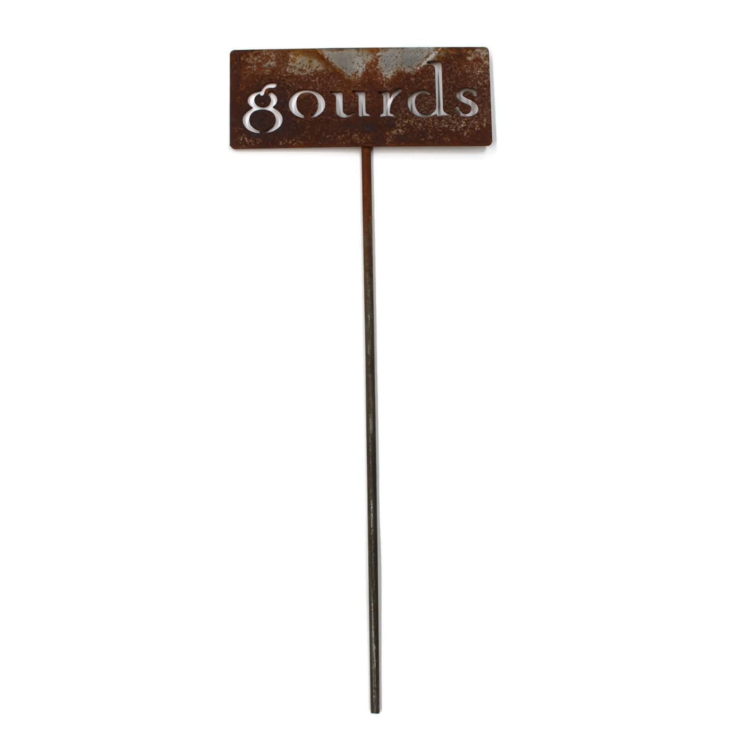 Classic Metal Garden Markers 19 Inches Tall (gourds, Naturally Rusted)-VerdiqueGarden
