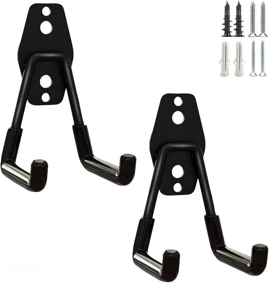 SMARTOLOGY Heavy-Duty Utility Hooks, Wall Hanger, Small 2 Pack, 3 inch Long 2.5 inch Wide, for Garage, Indoor and Outdoor, Ladder Hanger Accessories-VerdiqueGarden