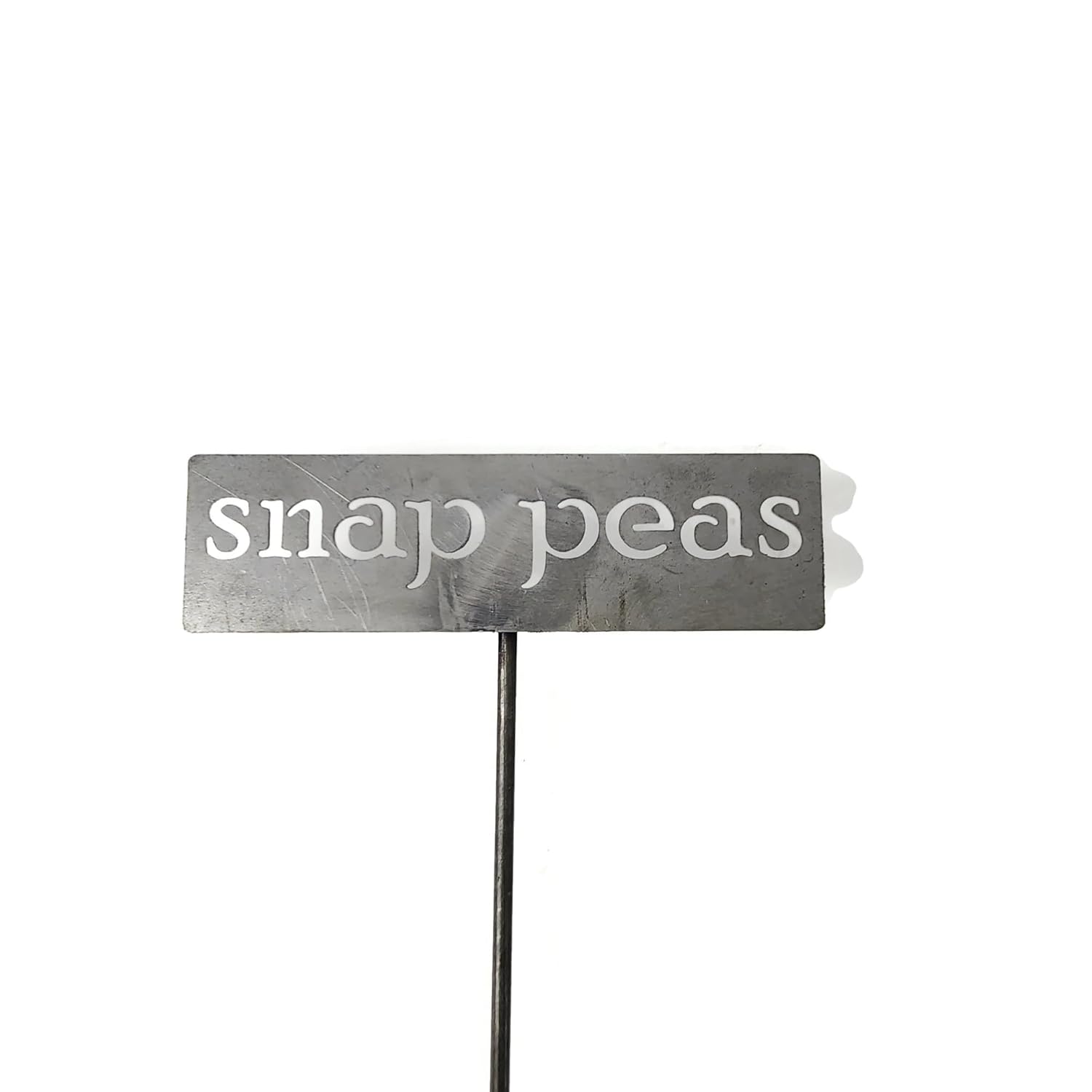 Classic Metal Garden Markers 19 Inches Tall (snap peas, Raw, Unfinished Steel (will rust with time))-VerdiqueGarden