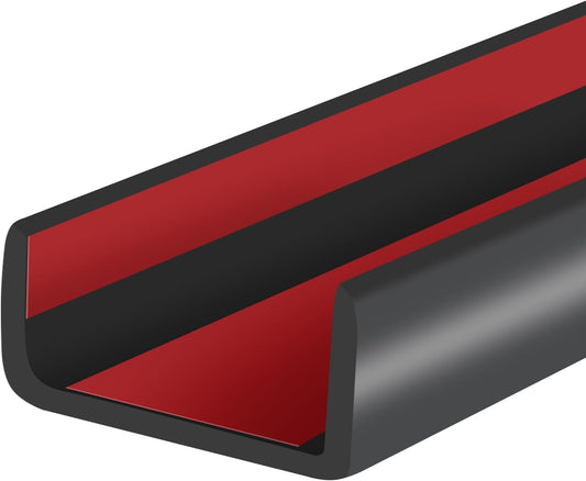 Rubber Edge Trim, Self-Adhesive U Channel Edge Protector for Plywood, Cabinet, 1-1/4" Wood Edge Banding, Flexible Furniture Repair, EPDM Material, Fit 1-1/4"(32mm), Length 20Ft, Black-VerdiqueGarden