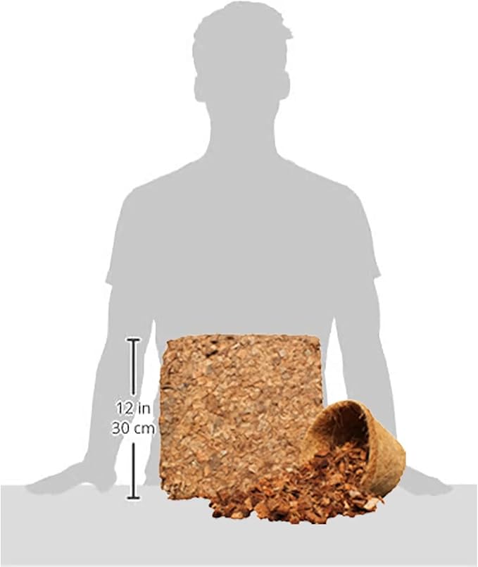 Organic Coco Chips for Plants (10lbs) - Coco Coir Chips - Coconut Husk Chips for Potting Soil, Garden Soil, & Seed Starter Soil - Coconut Mulch for Garden - Compressed Coconut Chips for Plants-VerdiqueGarden