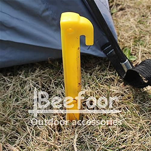 10-Pack Plastic Tent Stakes – 12-Inch Heavy Duty Canopy Anchoring Pegs for Camping, Gardening, Landscaping, Backpacking – Lightweight, Rust-Proof, Reusable Camping Stake-VerdiqueGarden