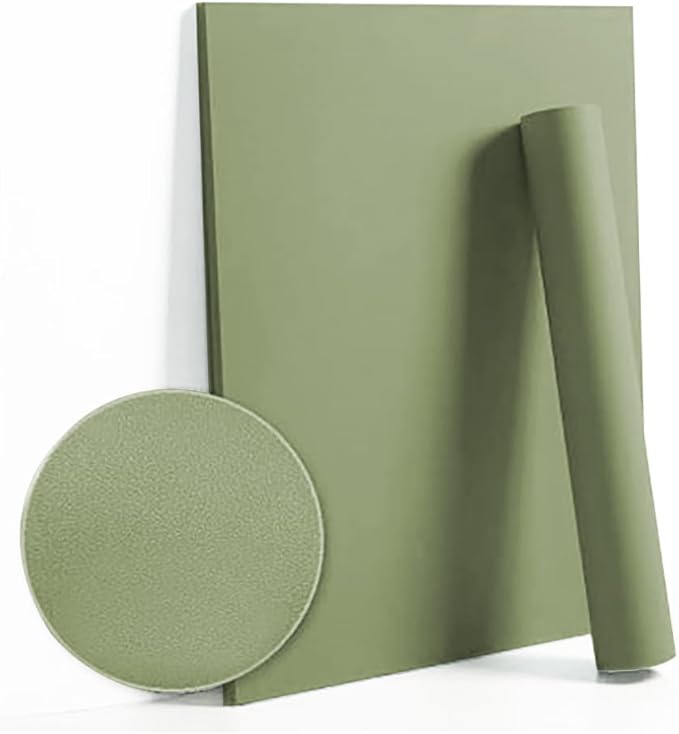 Dimoon 236''x17.7'' Green Peel and Stick Wallpaper Contact Paper Modern Self Adhesive Wall Paper Removable Renter Friendly Textured Solid Color Shelf Cabinet Vinyl Roll (236''x17.7'',Olive Green)-VerdiqueGarden