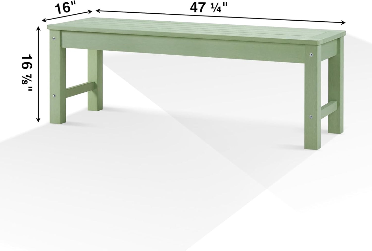 Psilvam 2-Person Outdoor Poly Lumber Patio Backless Bench, Fade-Resistant & Odor-Free Poly Lumber Patio Furniture, Weatherproof, Suitable for Garden, Porch and Park, 700 Lbs Support (2pcs, Green)-VerdiqueGarden