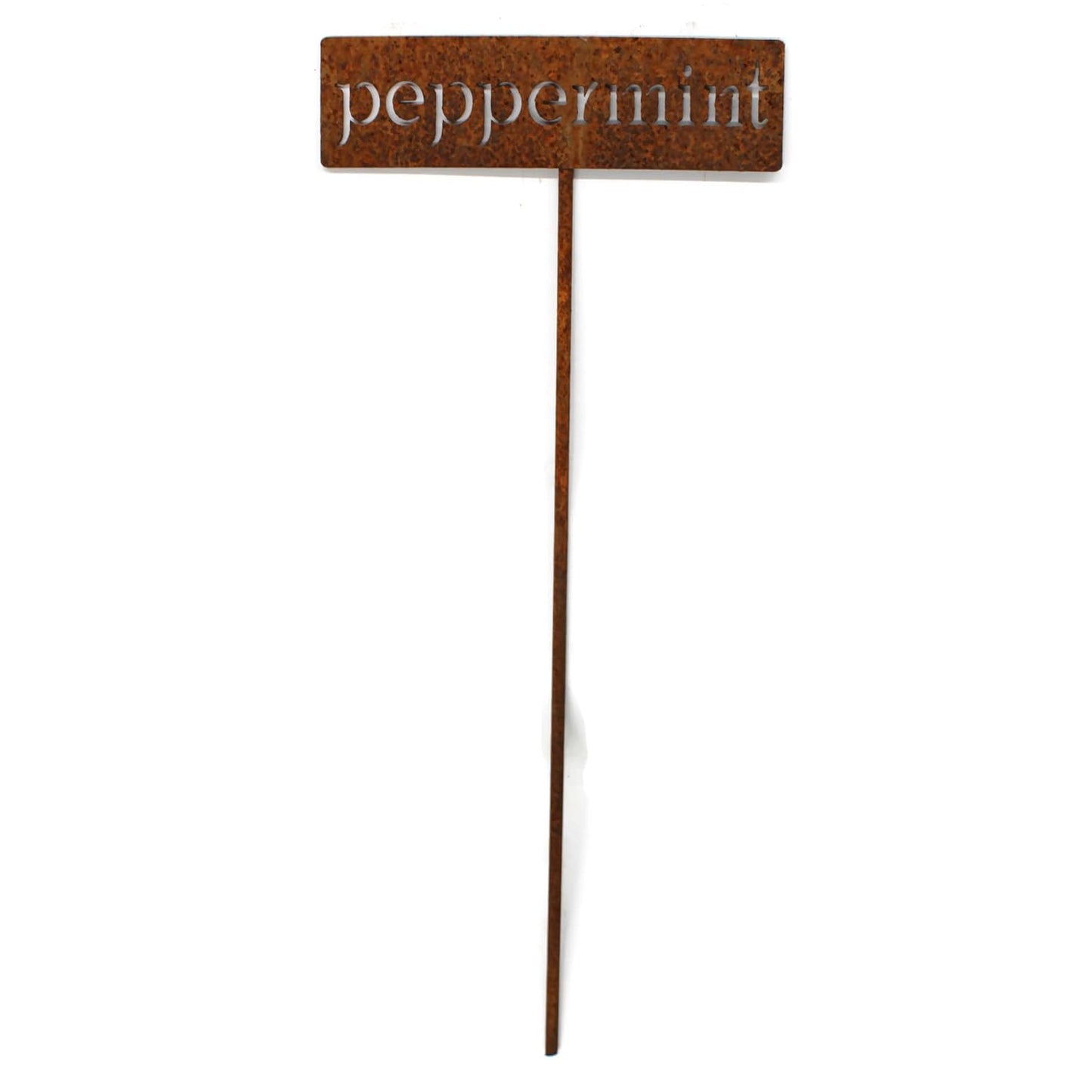 Classic Metal Garden Markers 19 Inches Tall (peppermint, Naturally Rusted)-VerdiqueGarden