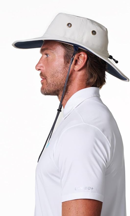 Men's Shapeable Wide Brim Hat - UPF 50 Sun Protection - Maximum Coverage on Your Next Adventure - Sun Fearless Leo Hat-VerdiqueGarden