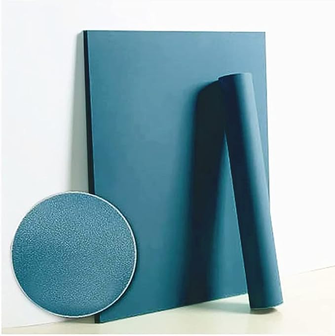 Dimoon 236''x17.7'' Blue Peel and Stick Wallpaper Contact Paper Modern Self Adhesive Wall Paper Removable Renter Friendly Textured Solid Color Shelf Cabinet Vinyl Roll (236''x17.7'',Dark Blue)-VerdiqueGarden