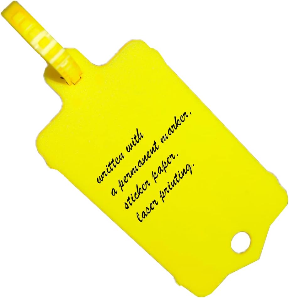 100pcs Reusable Blank Plastic Tags Ties Key Tags 1.45"*2.48" Serrated Tension Sealing Strap with Large Label Plastic Tie Mark Label Waterproof Hang Sign Write on Tag (Yellow, 100pcs)-VerdiqueGarden