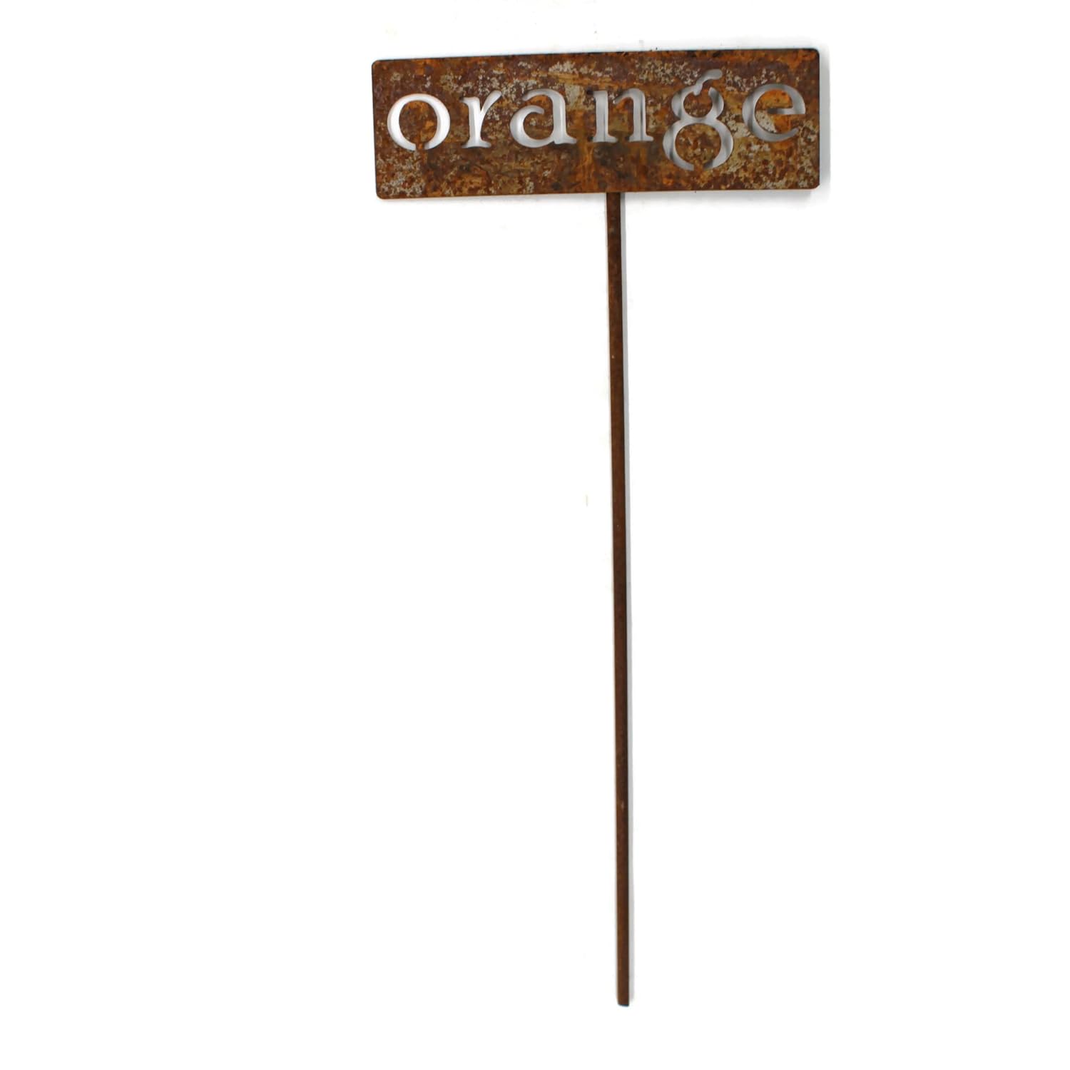 Classic Metal Garden Markers 19 Inches Tall (orange, Naturally Rusted)-VerdiqueGarden