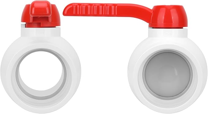 3Inch PVC Ball Valve Water Pipe Shut-off Valve Socket with Red T-Handle for Cold Water Supply lines, Irrigation Pipe fitting System(Socket x Socket), 3" PVC Water Shut-off Valves Fitting, SCH40-VerdiqueGarden