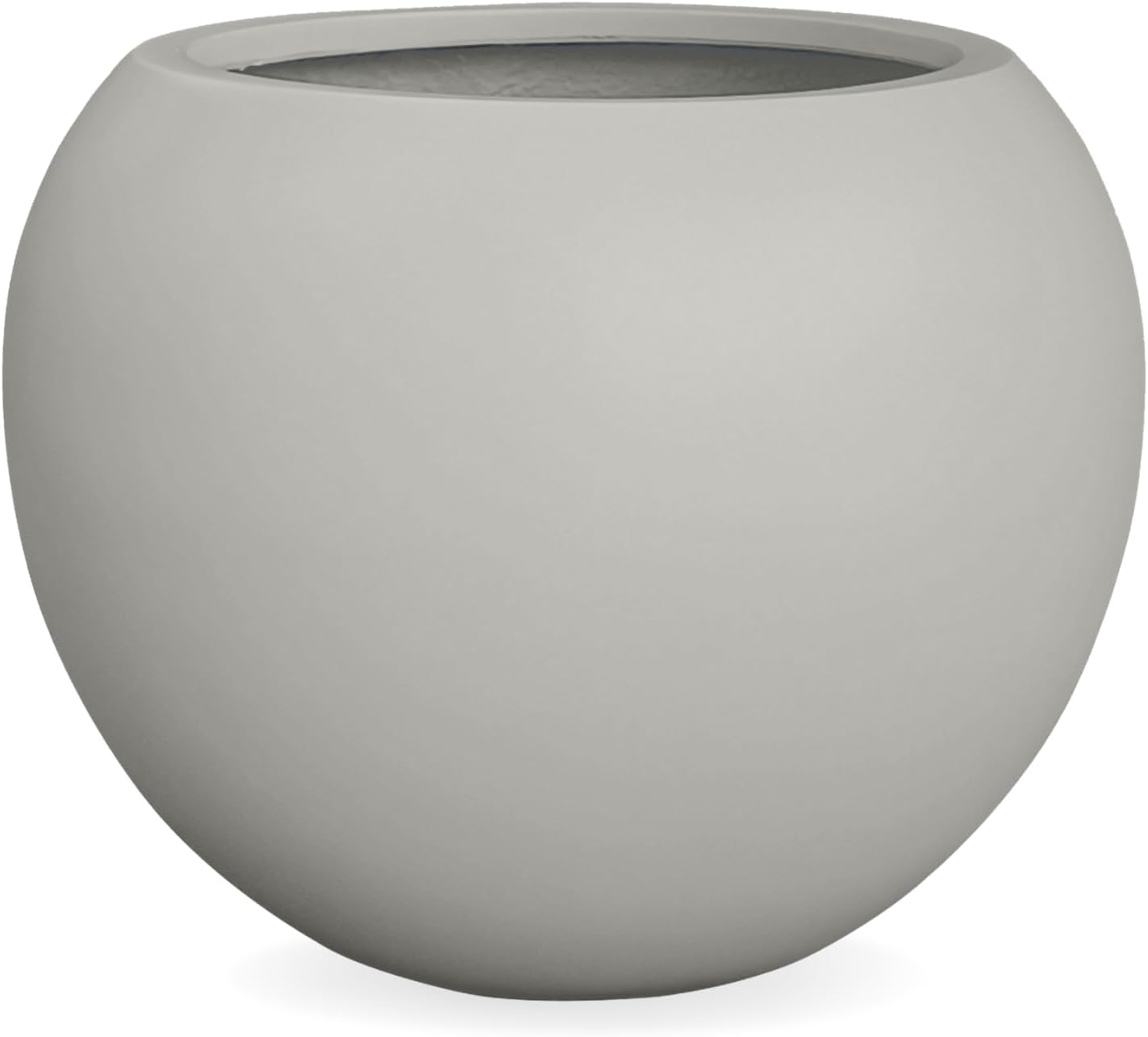 Globo Large Fiberstone Plant Pot, Large Planters for Indoor Plants, Outdoor Planters for Porch (Light French Gray, 20" D x 16" H)-VerdiqueGarden
