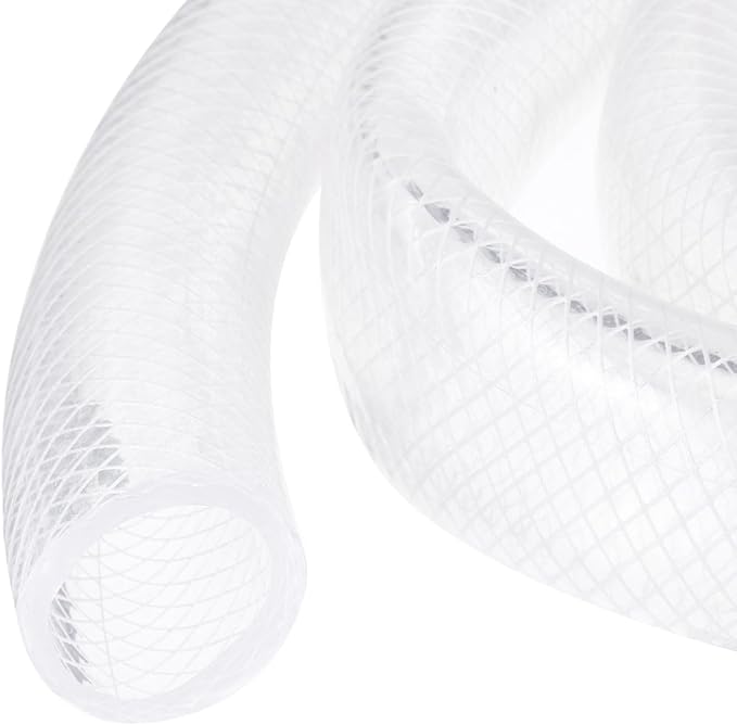 1 1/4" x 1 5/8" Braided Clear Plastic PVC Tubing 10ft High Pressure Flexible Reinforced Vinyl Tube, [for Garden Irrigation, Water Hose, Fish Tank, Water Transfer] - 31.8x41.3mm-VerdiqueGarden