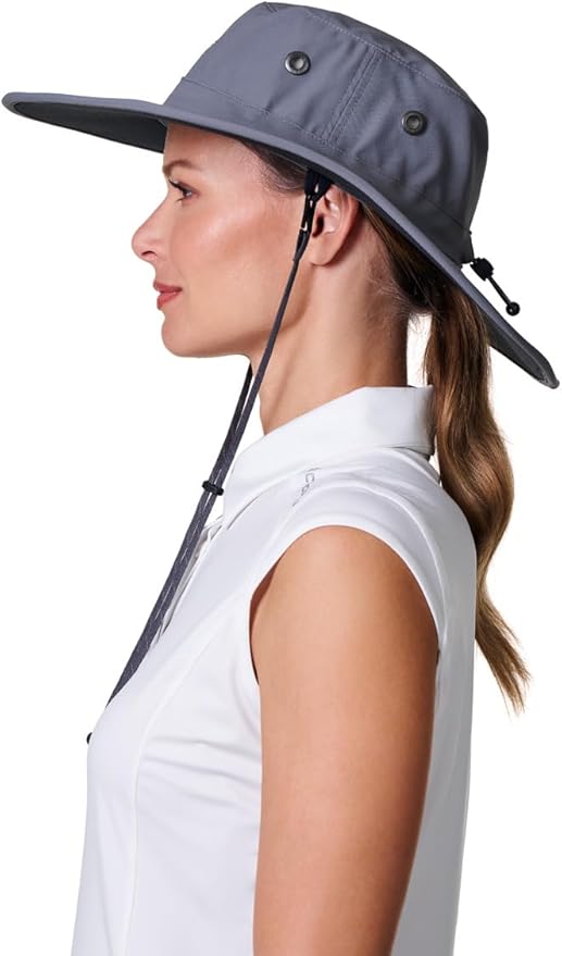 Men's Shapeable Wide Brim Hat - UPF 50 Sun Protection - Maximum Coverage on Your Next Adventure - Sun Fearless Leo Hat-VerdiqueGarden