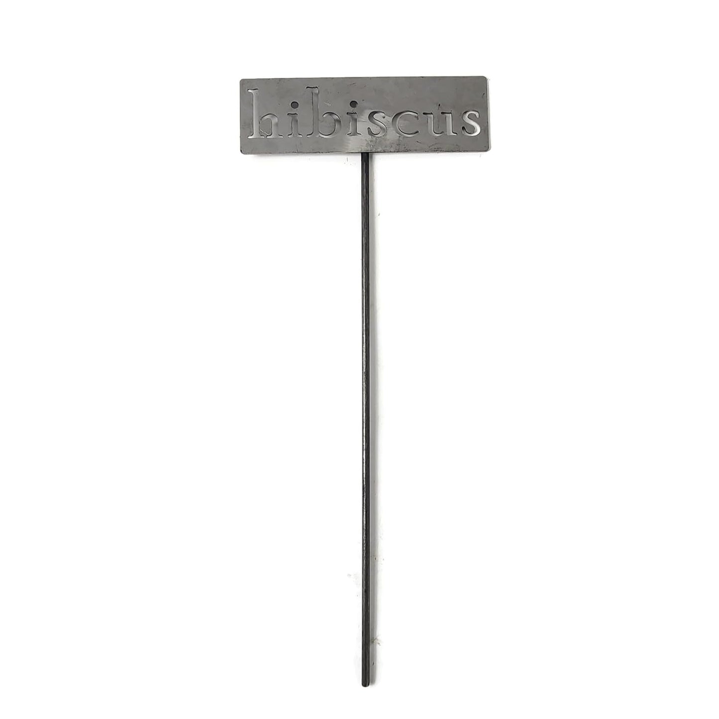 Classic Metal Garden Markers 19 Inches Tall (hibiscus, Raw, Unfinished Steel (will rust with time))-VerdiqueGarden