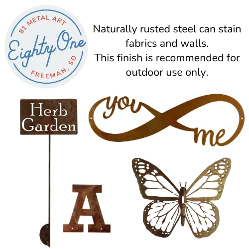 Classic Metal Garden Markers 19 Inches Tall (tangerine, Naturally Rusted)-VerdiqueGarden